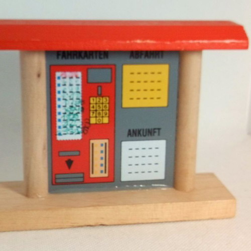 Wooden baby ticket station toy used