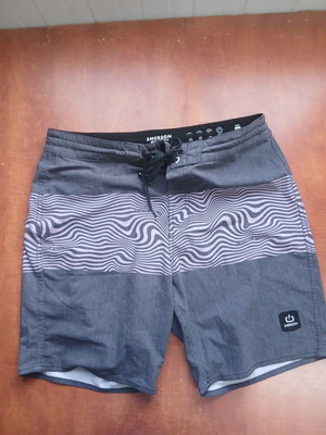 Emerson swim shorts used, size M, gray and purple, no mesh