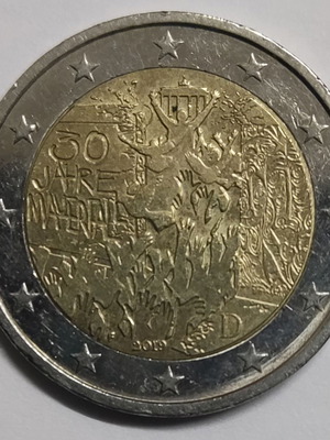 German 2 euro 2019 used, 30 years fall of Berlin Wall