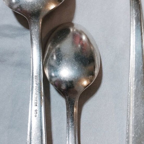 Hepp Pforzheim 44-Piece Silver-Plated Cutlery Set for 11 People used