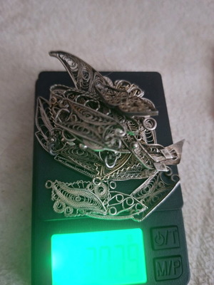 Silver filigree jewelry parts used, about 1 oz