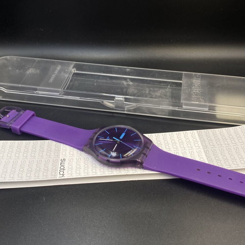 Swatch New Gent Purple Rebel watch like new, unisex, quartz