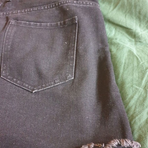Shein Dazy black denim shorts XXL like new, high waist, frayed