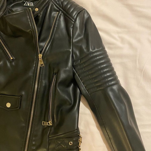 Zara leather jacket size S like new, black