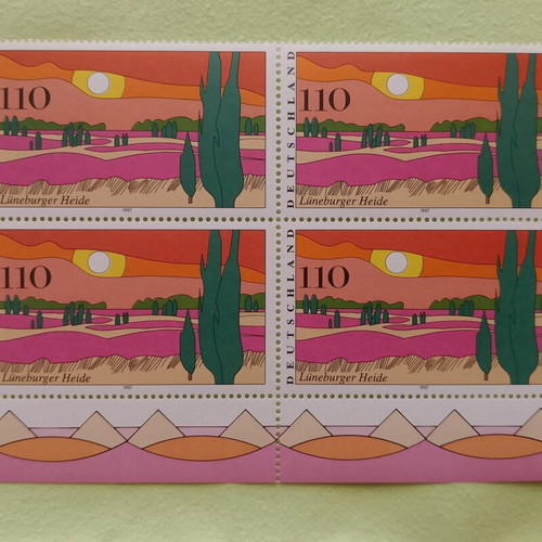 German stamps 1997 with Bonn first day cover postmark, 3 mint blocks