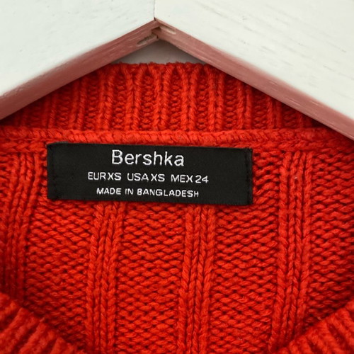 Bershka blouse red new, loose fit, cropped