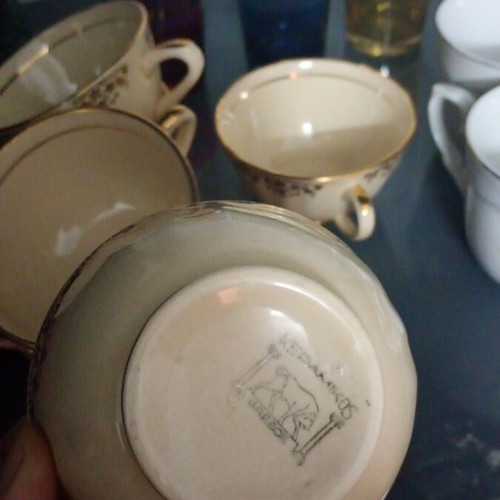 Set of coffee glasses and saucers like new