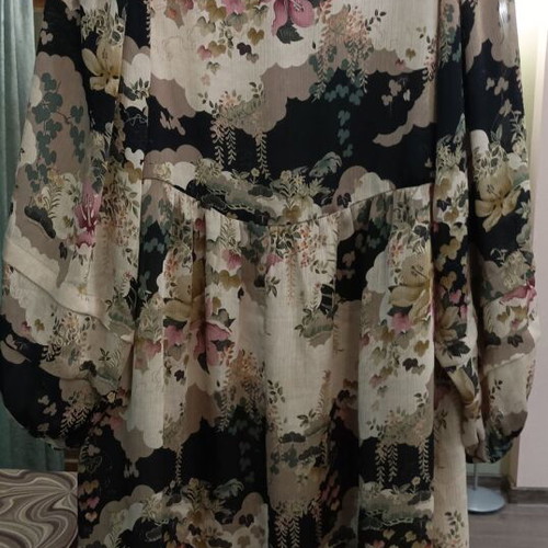 Mango floral dress size L with lace trim