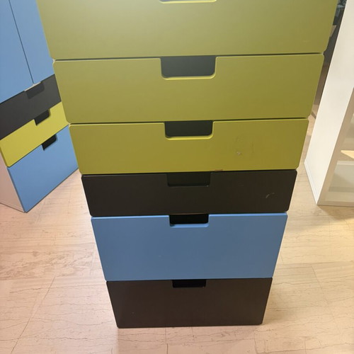 IKEA STUVA chest of drawers used, 6 colorful drawers, 60×50×128 cm