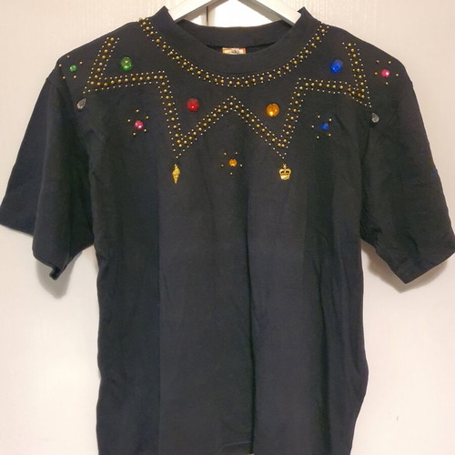 Blouse with embroidered colorful beads like new, size L
