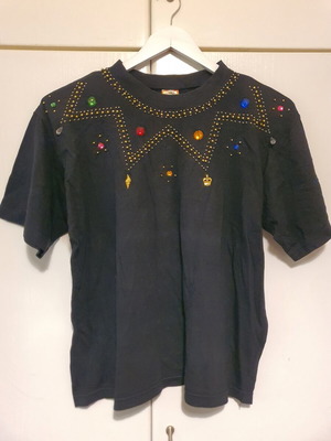 Blouse with embroidered colorful beads like new, size L