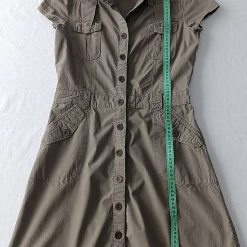 Khaki Safari Dress Cotton Gabardine Lussile Size S like new