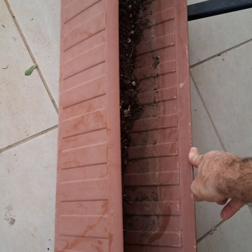 Terracotta planter with metal stand set