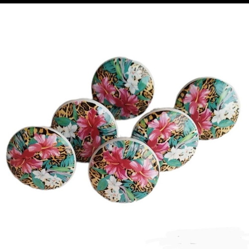 Tropical Type Cavali Ceramic Door Knobs Set of 6 Like New