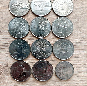 12 νομίσματα Αμερικής