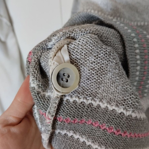 Eugen Klein knitted cardigan used, plus size, white gray