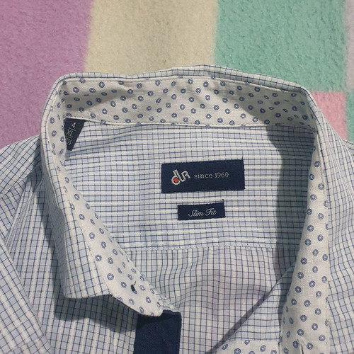 Dur slim fit shirt XL like new, blue and white