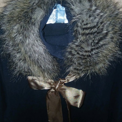 Fur collar C&A new, satin fabric inside, gray beige