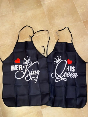 Apron set His Queen - Her King new, two pieces