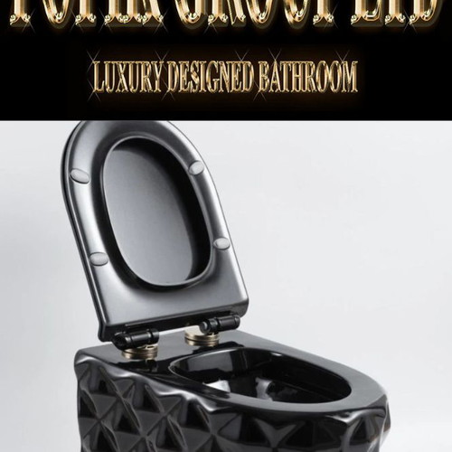 Luxury Black Diamond Wall Hung Toilet new, matte black ceramic