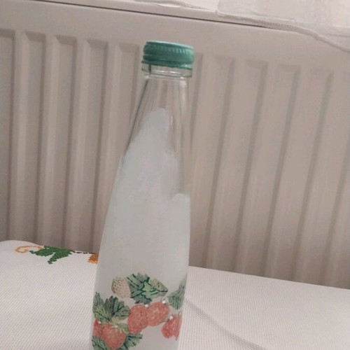 Handmade decorated bottle new with decoupage technique