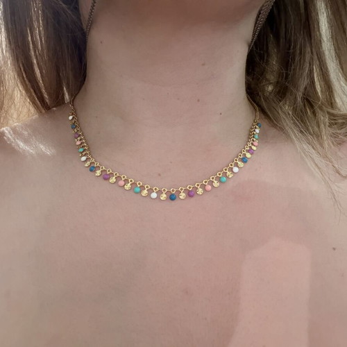 Spectre Lumineux stainless steel necklace with colorful beads