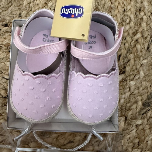 Chicco Baby Shoes Size 19 Pink with Soft Fabric Sole
