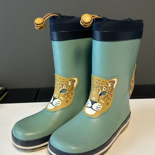 Rainy Leopard Boys' Rain Boots used, size 27, blue turquoise