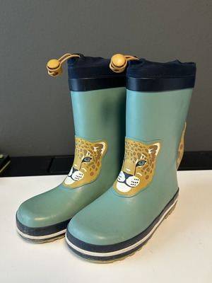 Rainy Leopard Boys' Rain Boots used, size 27, blue turquoise