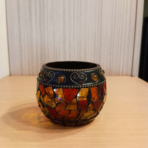 Boho Oriental Mosaic Glass Candle Holder