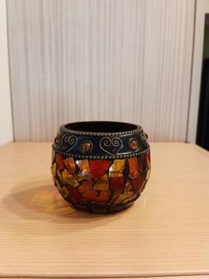 Boho Oriental Mosaic Glass Candle Holder
