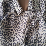 Leopard jacket like new, thin with studs