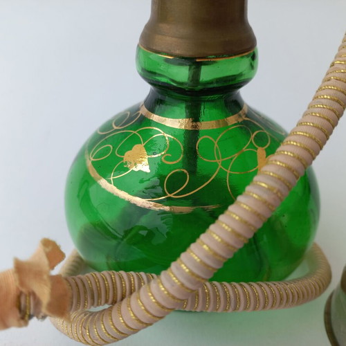 Turkish authentic hookah like new, 90's, glass and brass