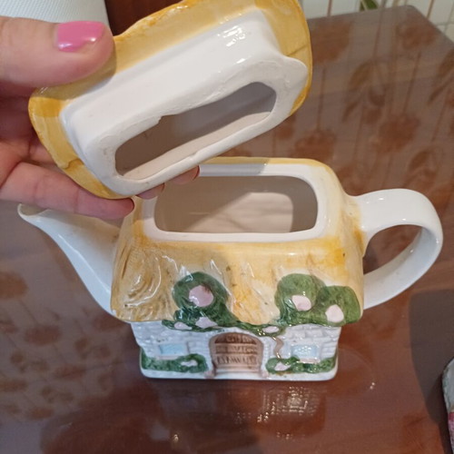 Vintage Cottage Ware Ceramic Teapot and Container set, new