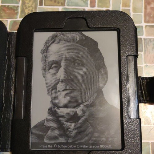 Nook e-reader used with worn cover