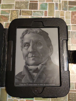 Nook e-reader used with worn cover