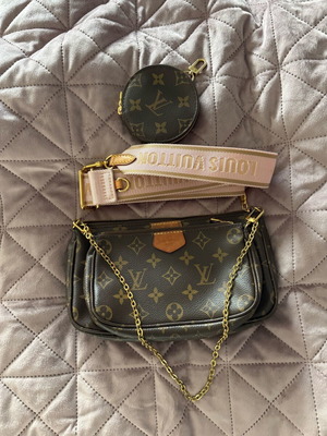 Louis Vuitton Multi Pochette употребявана кафява чанта през рамо