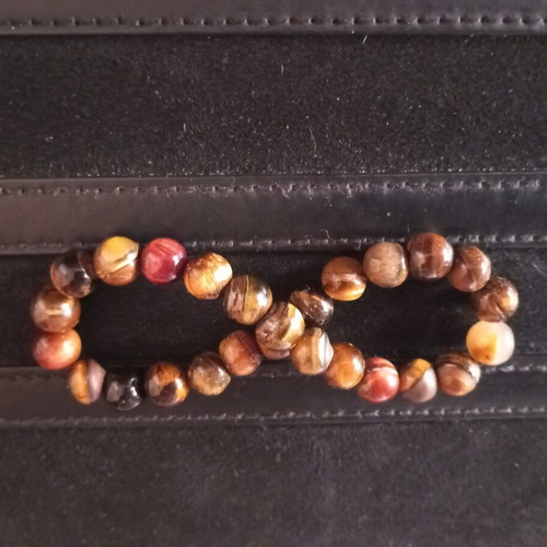 Bracelet with Tiger's Eye Semiprecious Stones like new, brown