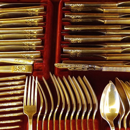 Vintage silver plated cutlery set Community 129 pcs like new