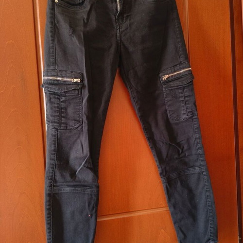 Bershka Pants size S 36 8 stretch application like new, black