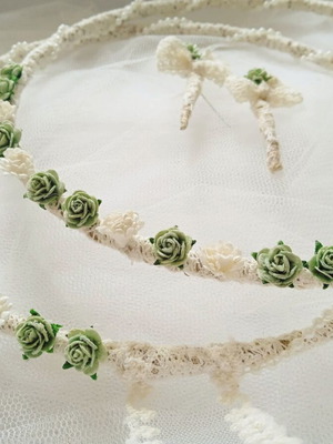 Handmade wedding crowns new with jute, pearl and lace decoration