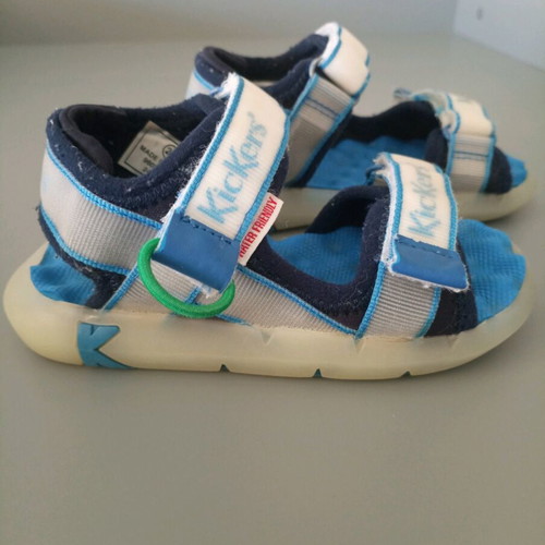 Kickers sandals used, size 24, white and blue