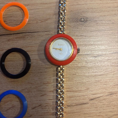 Gucci Vintage Watch used with Original Case and Custom Colored Bezels