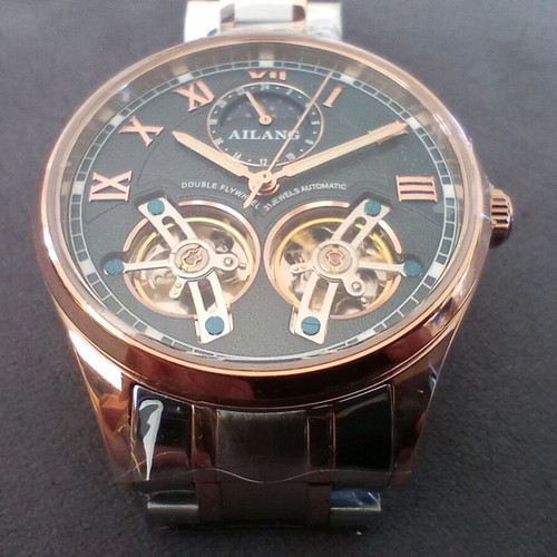 Ailang Double-Balance Automatic Men's Watch new, 42mm, gold and silver