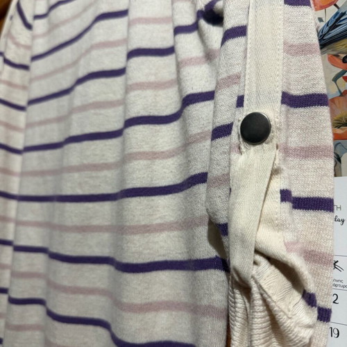 Bershka blouse 3/4 sleeves like new, striped purple and pink