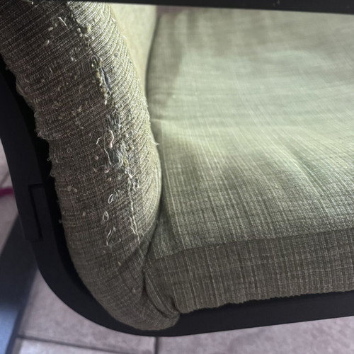 IKEA rocking armchair used, black frame and green cushions