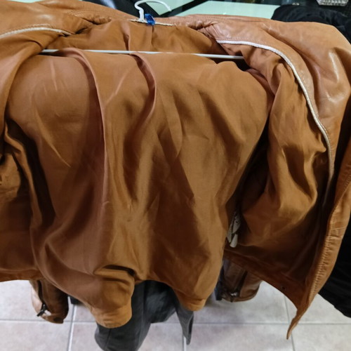 Stradivarius women's leather jacket used, beige, size L