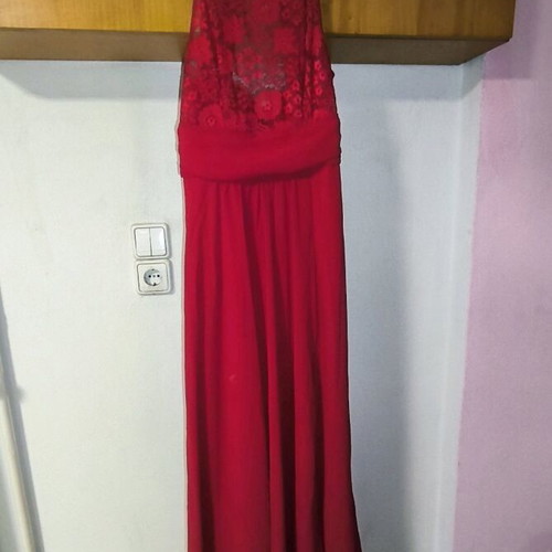 Shein Red Maxi Dress with Lace Size XS New