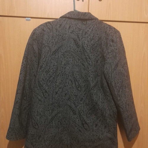Women's winter jacket warm gray with black patterns used