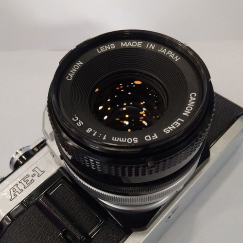 Canon AE-1 camera with FD 50mm 1:1.8 S.C lens used